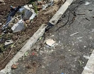 В Пучково уничтожены бордюры во время уборки мусора